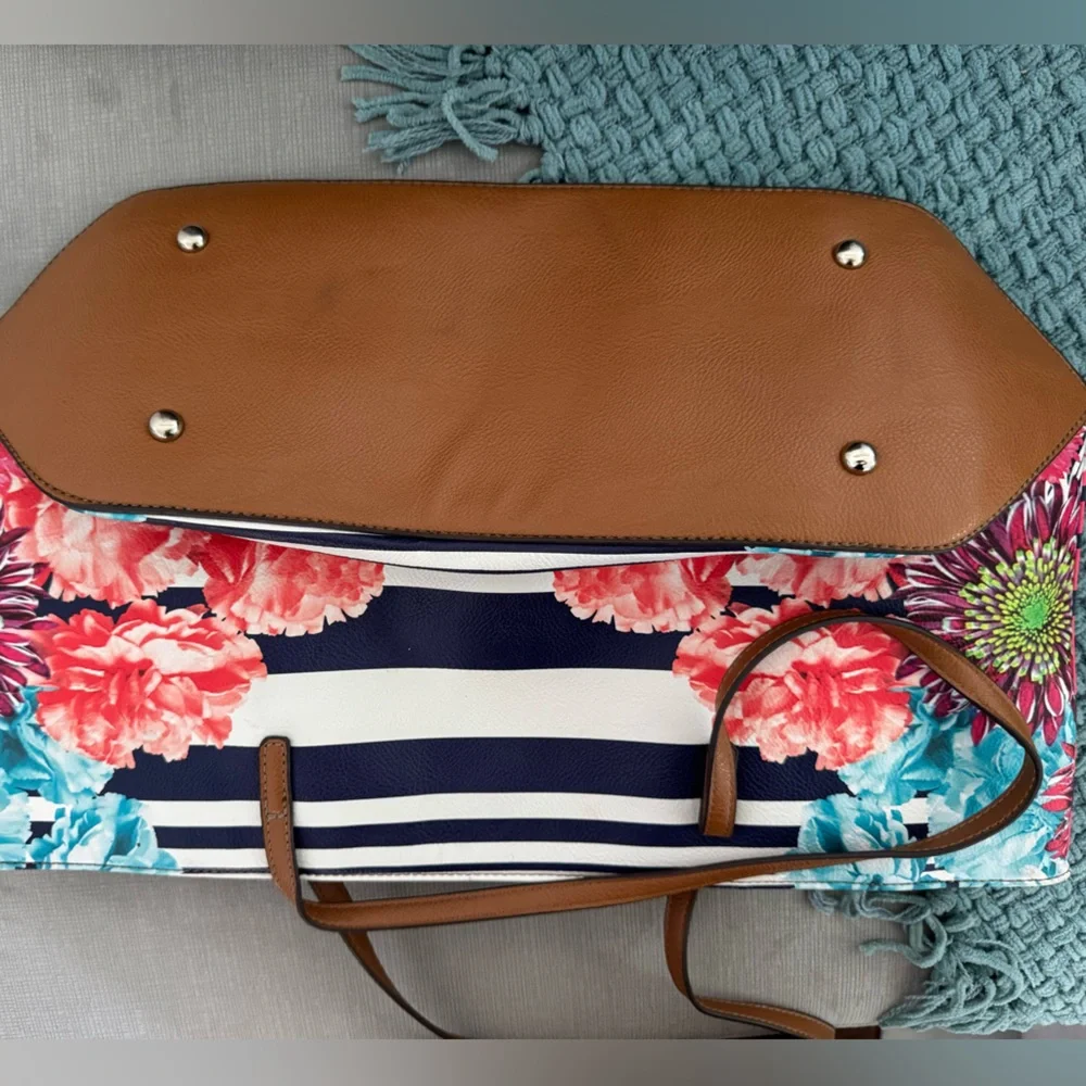 Nine West Floral Striped Tote Bag‎